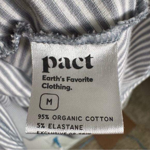 Pact Gray Striped Sleeveless Organic Cotton Dress Medium - Picture 12 of 13